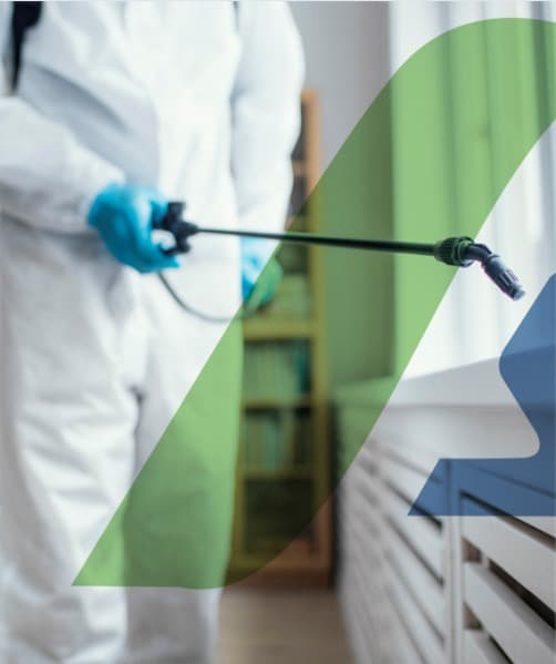 Profissional Araújo aplicando dedetização em ambiente residencial